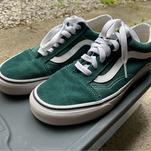 Vans, green and white size 7